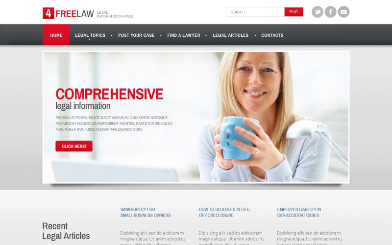 Avukat Duyarlı Web Sitesi Şablonu