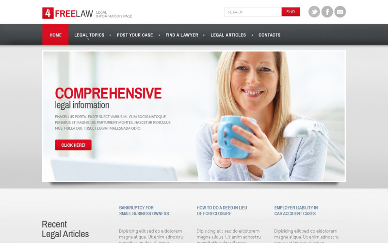 Plantilla de sitio web adaptable para abogados