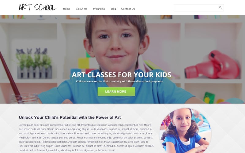 Responsive Website-Vorlage der Kunstschule