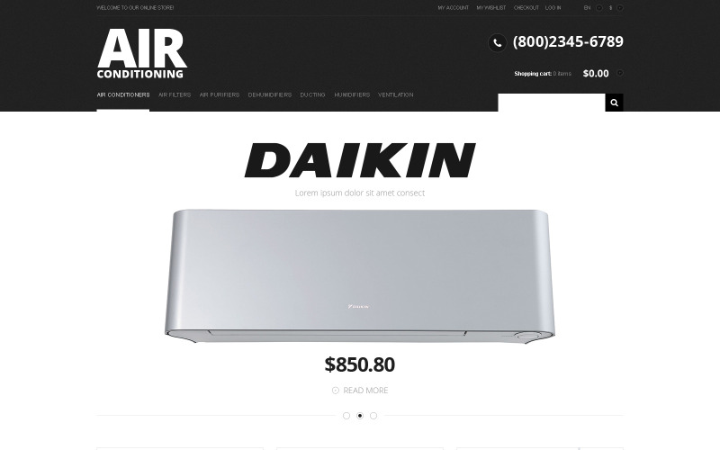 Тема Magento Modern Air Conditioning