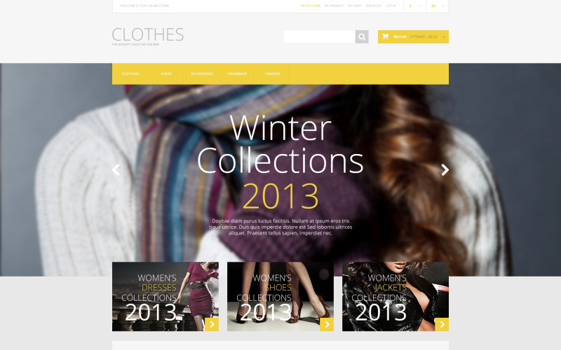 Tema Magento sensible a la ropa