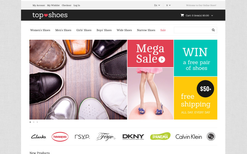 top shoes shop magento theme