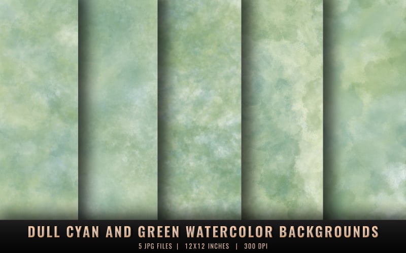 Arrière-plans aquarelles cyan et vert ternes