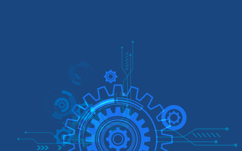 Gear industriell digital teknik Framtida vektor ikon illustration designmall v.8