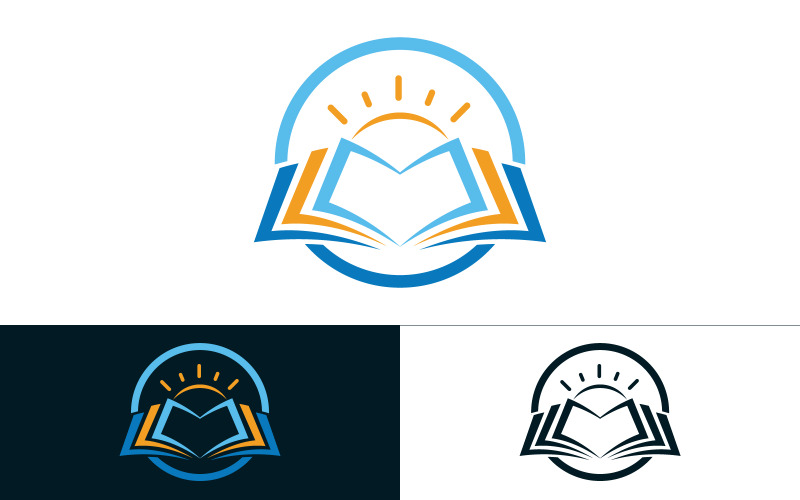 Modèle de logo de livre éducatif, conception d'icône vectorielle, v.13