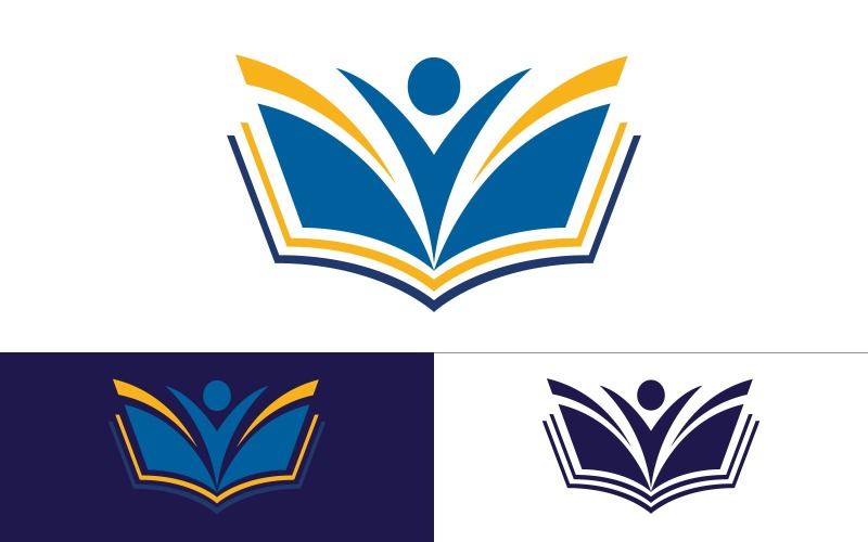 Modello di logo del libro di istruzione illustrazione vettoriale icona design v.12