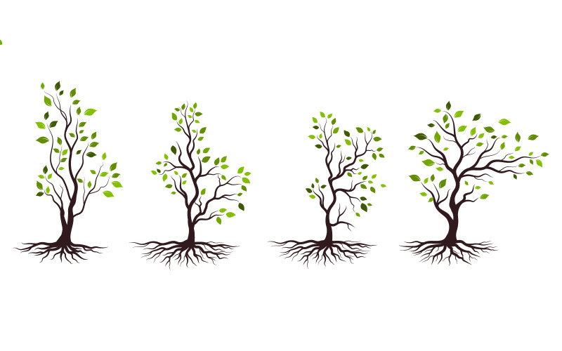 Träd eko natur gren vektor illustration designmall v.6