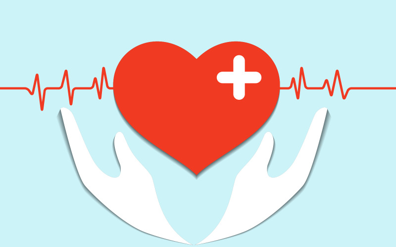 World heart day hälsosamt sjukhushändelse medicinsk vektorillustration designmall v.9