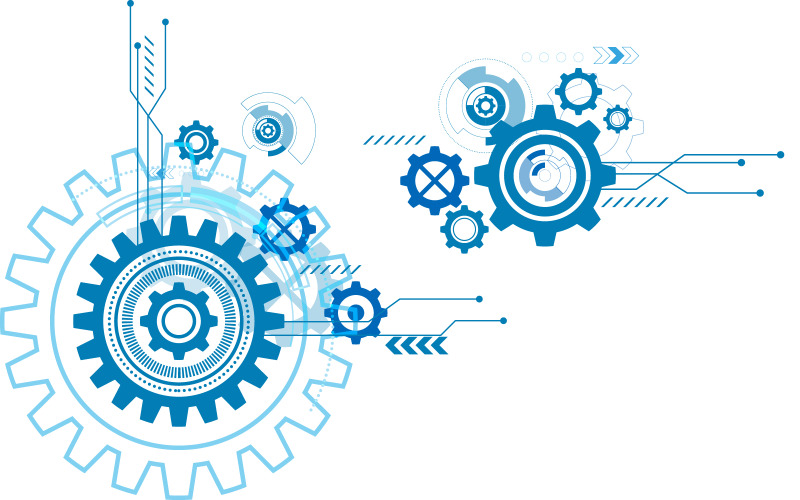 Gear industriell digital teknik Framtida vektor ikon illustration designmall v.5