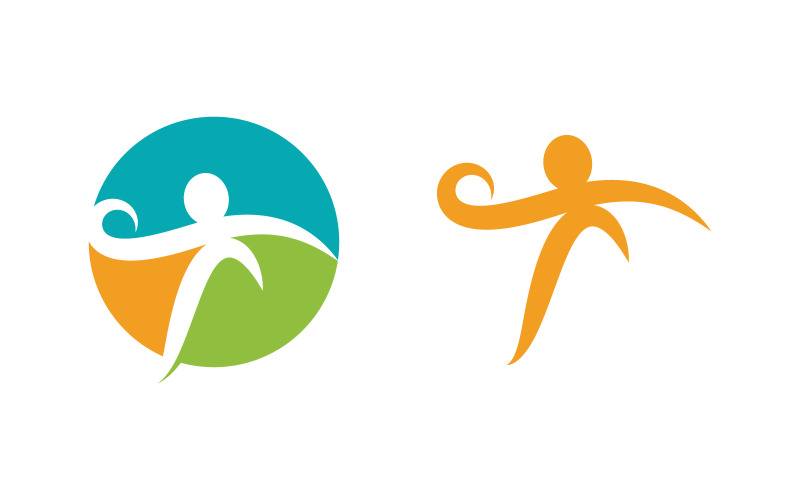 Menselijk karakter voor trainer gezond fit logo teken illustratie vector ontwerp sjabloon v.10