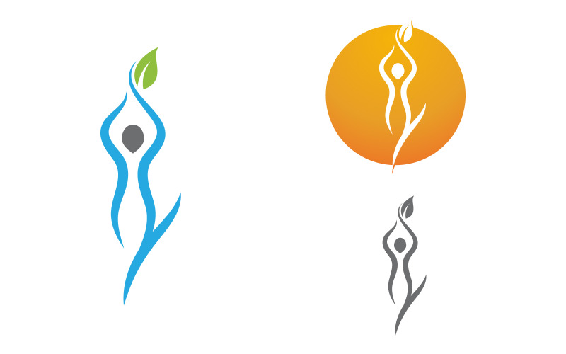 Menselijk karakter voor trainer gezond fit logo teken illustratie vector ontwerp sjabloon v.4