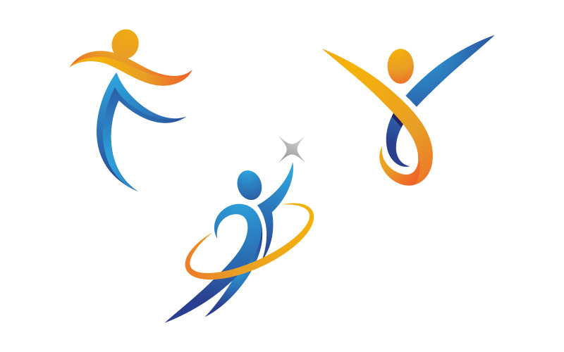 Personagem humano para treinador saudável ajuste logotipo sinal ilustração vetor design modelo v.9