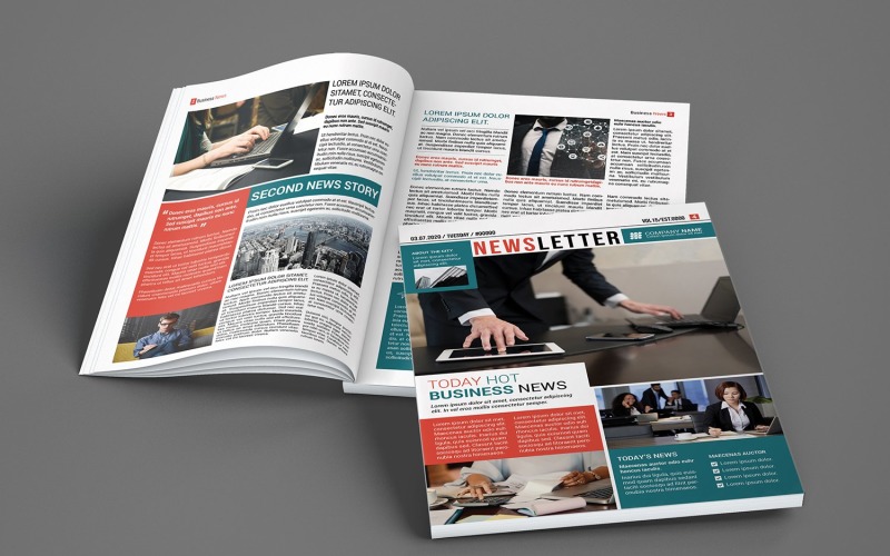 Modèle de newsletter d'entreprise, modèle Ms Word et Photoshop