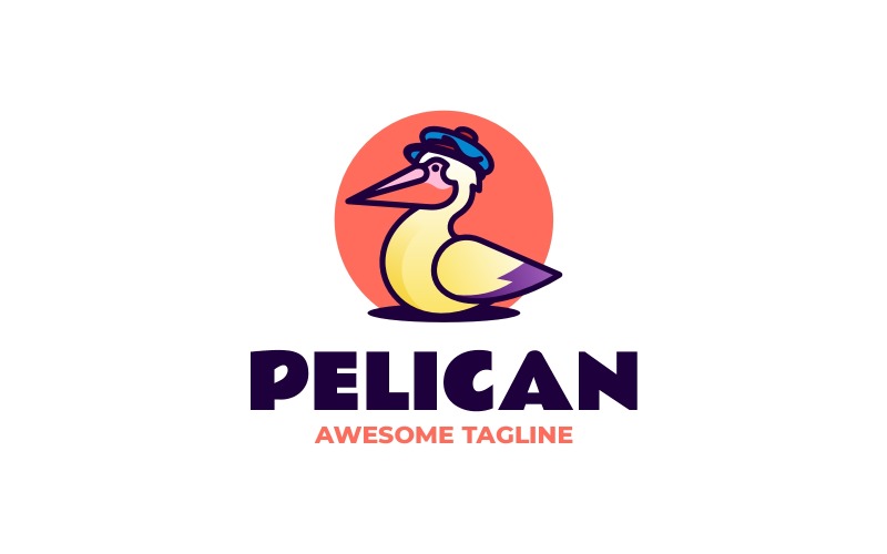 Pelikaan Eenvoudig Mascotte Logo 25
