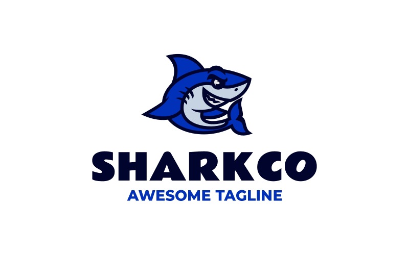 Sharkco Eenvoudig Mascotte Logo