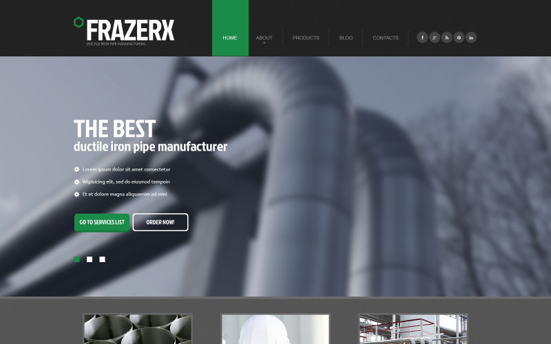 Modello di sito Web reattivo industriale