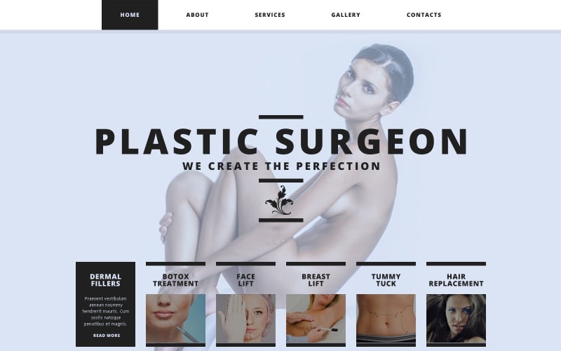 Plastikkirurgisk responsiv webbplatsmall