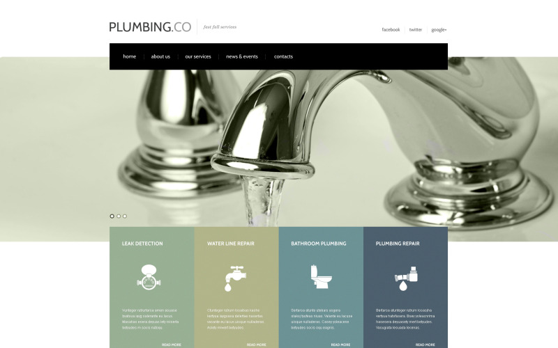 Vollständige Website-Vorlage für Sanitärdienste