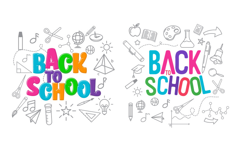 Diseño de ilustración vectorial de icono de elemento de regreso a la escuela v.11