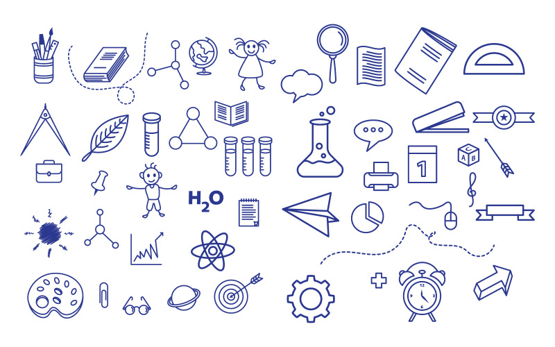 Educação De volta à escola ícone elemento vetor ilustração design v.7