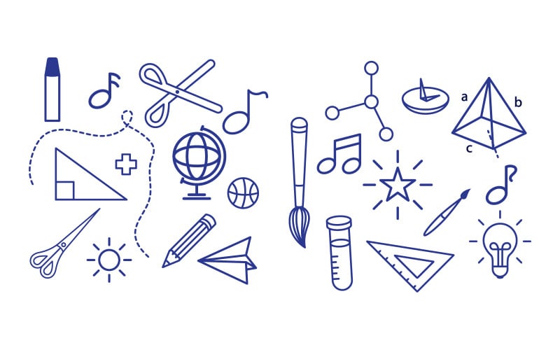 Educação De volta às aulas ícone de elemento ilustração vetorial design v.2