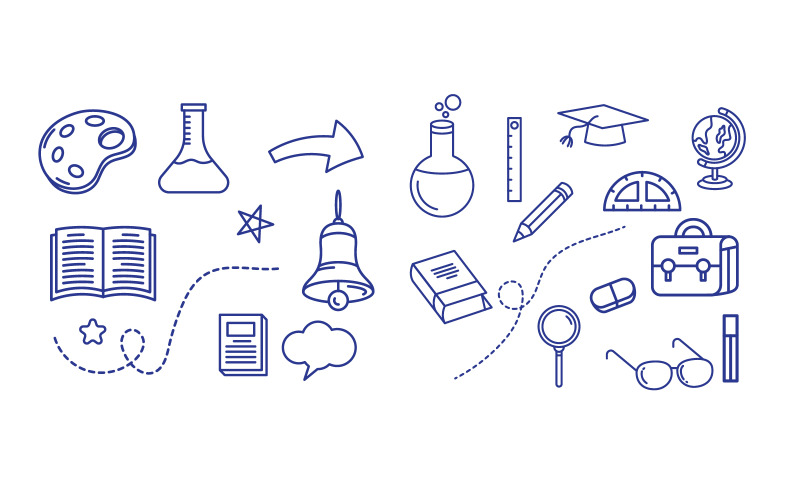 Edukacja Powrót do szkoły element ikona ilustracja wektorowa projekt v.4