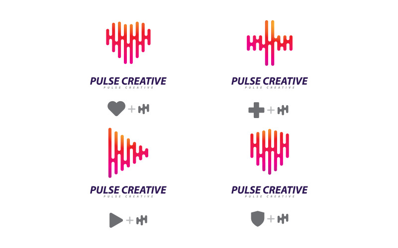 Logo Pulse Wave Vector. Kreatywny szablon projektu logo Fale dźwiękowe 13