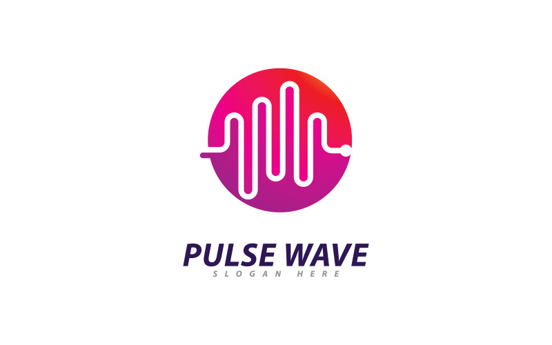 Logo Pulse Wave Vector. Kreatywny szablon projektu logo koncepcji fal dźwiękowych 12