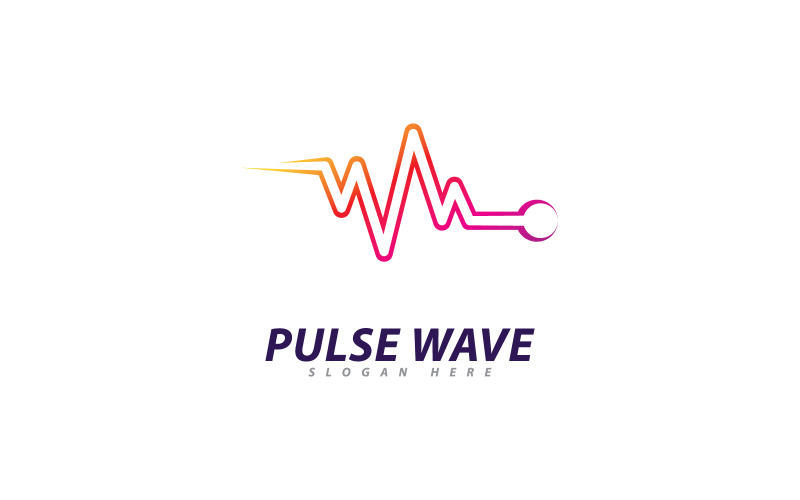 Логотип Pulse Wave Vector. Креативный шаблон концепции логотипа Sound wave 3