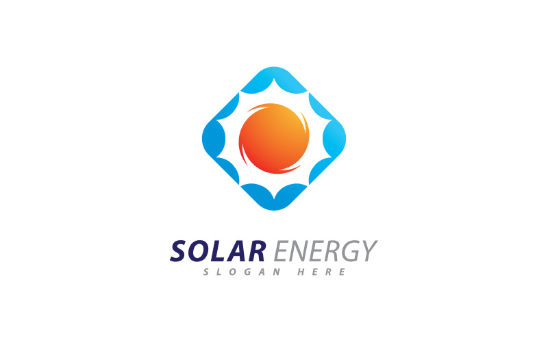 Modello di progettazione del logo dell'energia solare. Logo creativo dell'energia elettrica del pannello solare 6