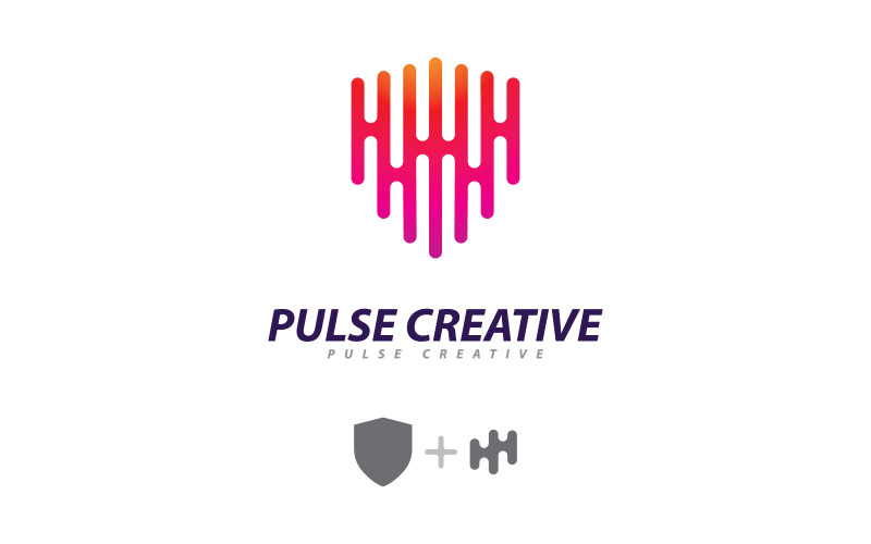 Pulse Wave logotyp vektor. Creative Sound waves logotyp designmall 6