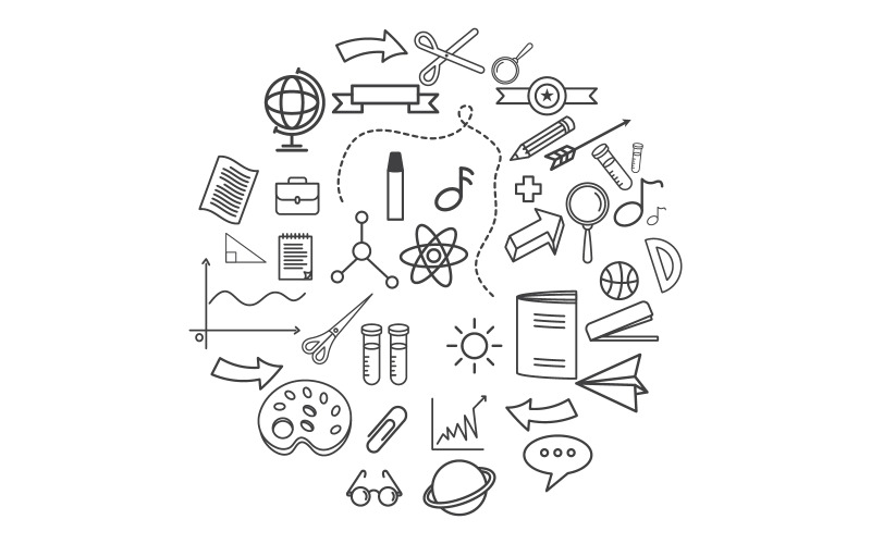 Tillbaka till skolan Utbildning element ikon vektor illustration design v.3