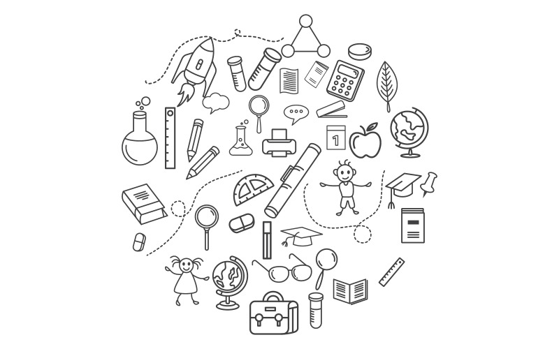 Tillbaka till skolan Utbildning element ikon vektor illustration design v.5