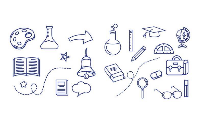 Utbildning Tillbaka till skolan element ikon vektor illustration design v.4