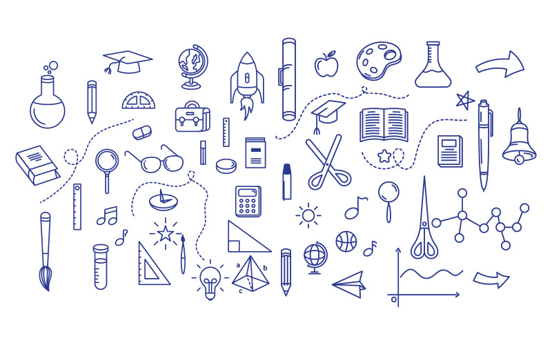 Utbildning Tillbaka till skolan element ikon vektor illustration design v.6