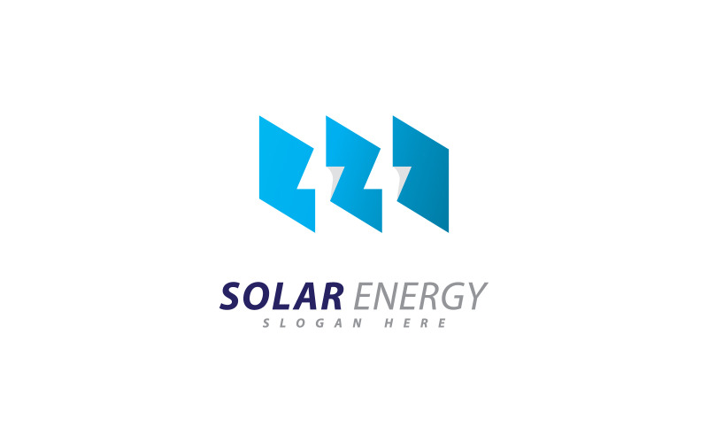 Zonne-energie logo ontwerp sjabloon. Creatief Zonnepaneel energie elektrische elektriciteit logo 3