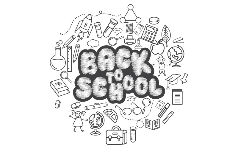 Zurück zur Schule Bildungselement Symbol Vektor Illustration Design v.7