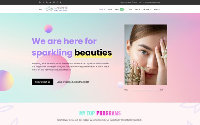 JL Aesthetic Beauty Salon and Cosmetics Clinic Joomla 5 Templates