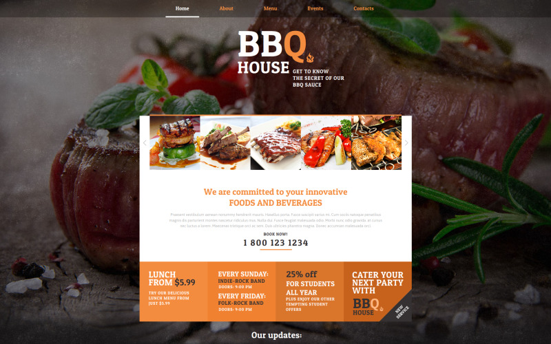 bbq restaurant moto cms html шаблон