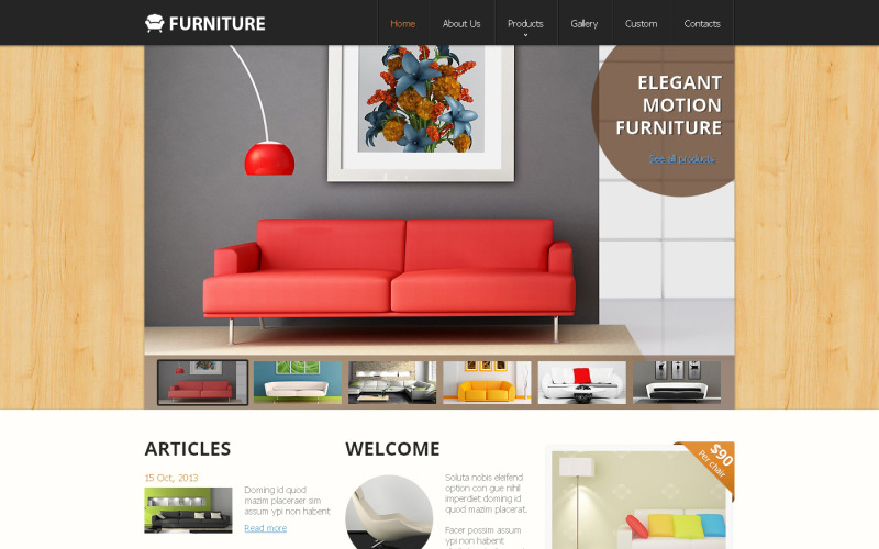 Möbel Responsive Website-Vorlage