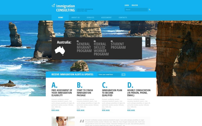 Modèle de site Web réactif de conseil en immigration