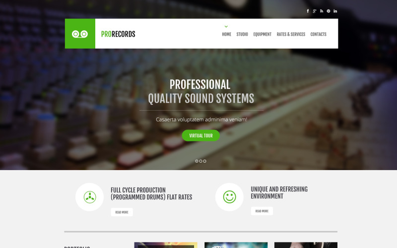 Responsive Website-Vorlage für Aufnahmestudios