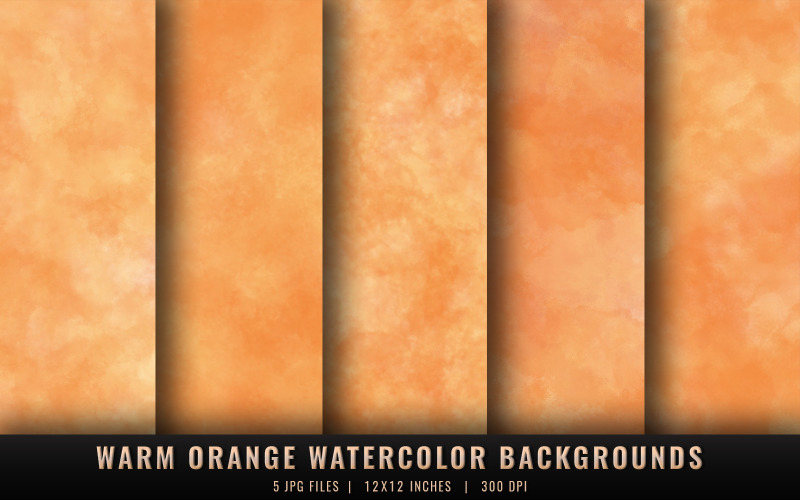 Fundos de aquarela laranja quente