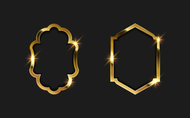 Lyx guld ram gräns vektor illustration designmall v.12