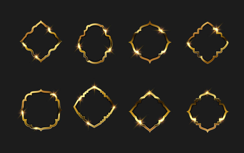 Plantilla de diseño de ilustración vectorial con borde de marco dorado de lujo v.10