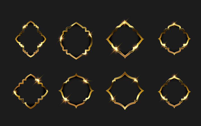 Lyx guld ram gräns vektor illustration designmall v.7