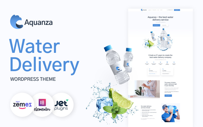 Aquanza - Tema WordPress para entrega de água para sites de distribuição de bebidas
