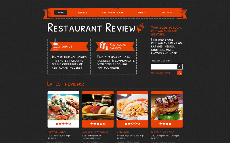 咖啡馆和餐馆响应式网站模板