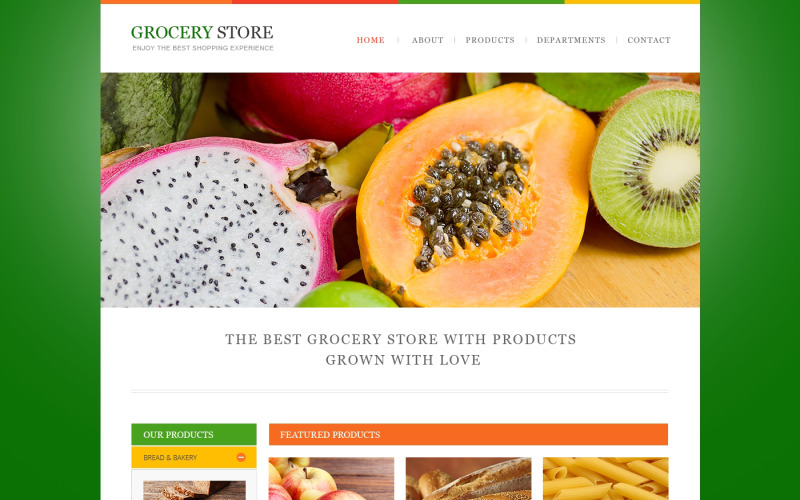 Modelo de site responsivo para loja de alimentos