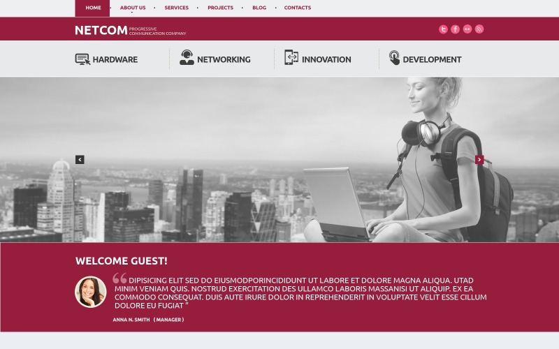 Motyw WordPress firmy komunikacyjnej